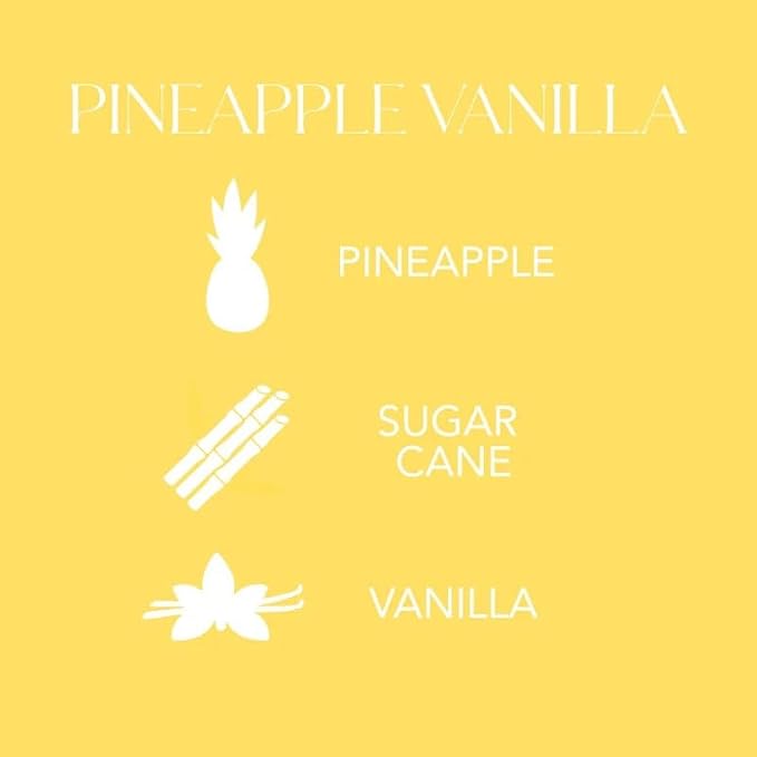 DW Home Pineapple Vanilla Scented Candles, 9 oz Single Wick Medium Jar, Up to 33 Hour Burn Time, Strong Long Lasting Sweet Tropical Fragrance, Gifts for Women & Men