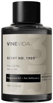 VINEVIDA [4 Fl Oz] Scent NO. 1303 Fragrance Oil for Cold Air Diffusers, Aromatic Notes of Leather Musk Sandalwood, Essential Oils for Diffuser Oil Refill & Air Freshener Room Spray