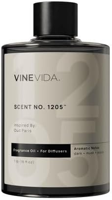 VINEVIDA [16 Fl Oz] Scent NO. 1205 Fragrance Oil for Cold Air Diffusers, Aromatic Notes of Dark Musk Oud Wood, Essential Oils for Diffuser Oil Refill & Air Freshener Room Spray