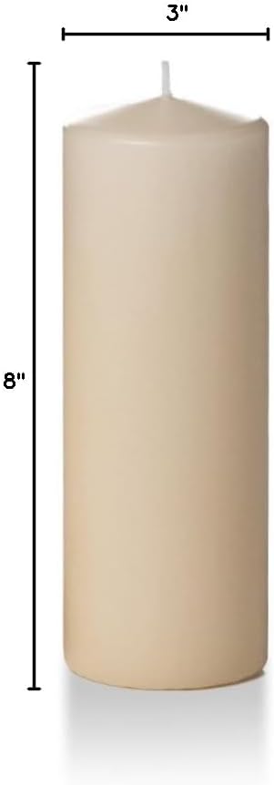 Yummi 3" x 8" Sandstone Round Pillar Candles - 3 per Pack