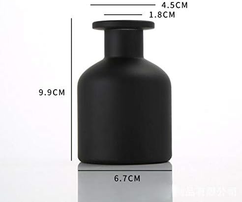 UPSTORE 150ml/5oz Matte Black Glass Diffuser Bottle - Aroma Bottles DIY Fragrance Accessories for Essential Oils - Replacement Aromatherapy Diffusers & Sticks