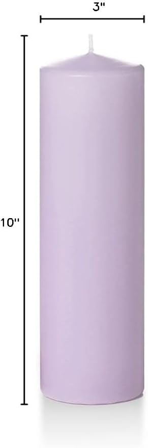 yummi 3" x 10" Lavender Round Pillar Candles - 3 per Pack