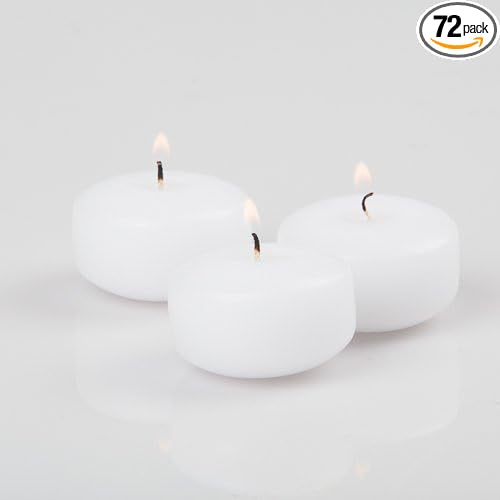 72 White Richland Floating Candles 2"