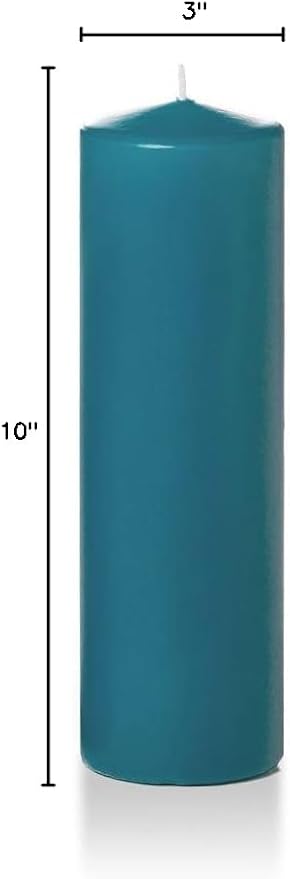 yummi 3" x 10" Turquoise Round Pillar Candles - 3 per Pack