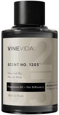 VINEVIDA [4 Fl Oz] Scent NO. 1203 Fragrance Oil for Cold Air Diffusers, Aromatic Notes of Smokey Woody Musk, Essential Oils for Diffuser Oil Refill & Air Freshener Room Spray