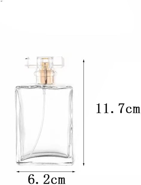 100ml Glass Perfume Atomizer,2 Pcs Empty Refillable Perfume Spray Bottle for Men and Women,Portable Fragrance Fine Mist Spray Bottle Dispenser for Travel (Gold+Black)