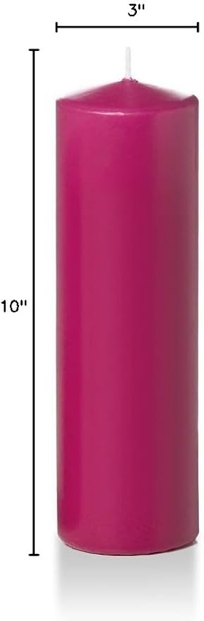 yummi 3" x 10" Hot Pink Round Pillar Candles - 3 per Pack