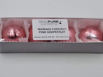 Spa Pure Pink Grapefruit Aromatherapy Shower Steamers Bombs - Shower Bombs with Essential Oils – Unisex Bath Melts - Self Care and Relaxation Shower Steamer - Enjoy Spa at Home - (4 Count)