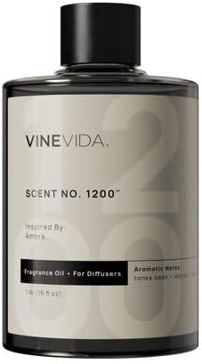 VINEVIDA [16 Fl Oz] Scent NO. 1200 Fragrance Oil for Cold Air Diffusers, Aromatic Notes of Aniseed, Incense, Balm, Patchouli & Cistus Essential Oils for Diffuser Oil Refill & Air Freshener Spray