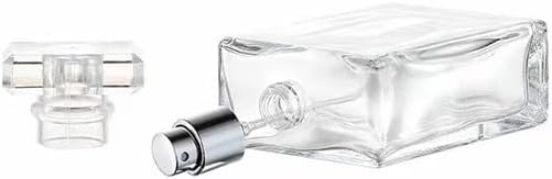 2 Pack Clear Glass Perfume Atomizer,100ml Empty Refillable Spray Bottle for Men and Women,Portable Fragrance Fine Mist Spray Bottle Perfume Dispenser for Travel (Gold+Silver)