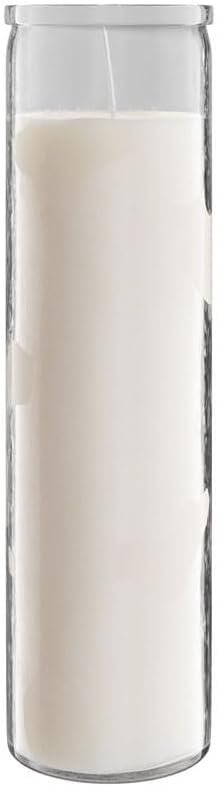 Simply Soson 2x8 inch White Devotional Candles in Glass Jar - 1 Piece - 90 Hours – Prayer Candle - Tall Pillar Candles for Religious, Memorials, Party Decor