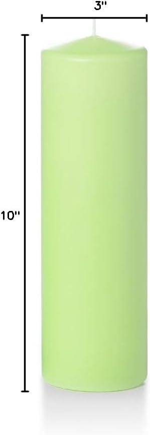 yummi 3" x 10" Mint Round Pillar Candles - 3 per Pack
