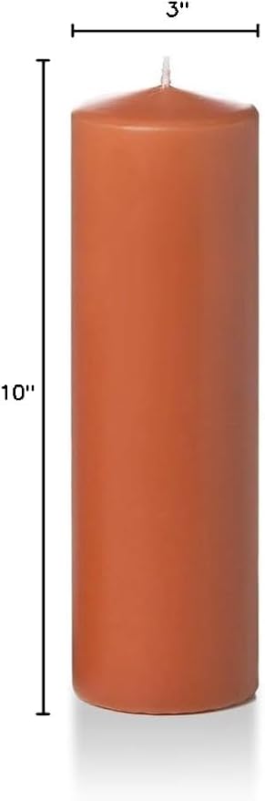 yummi 3" x 10" Sienna Round Pillar Candles - 3 per Pack