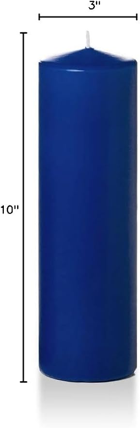 yummi 3" x 10" Royal Blue Round Pillar Candles - 3 per Pack