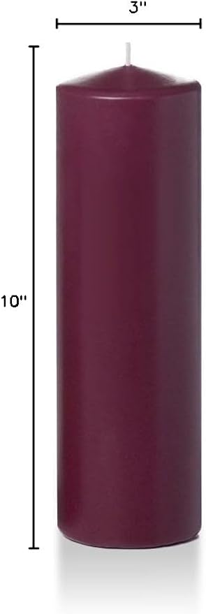 yummi 3" x 10" Magenta Round Pillar Candles - 3 per Pack