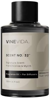 VINEVIDA [4 Fl Oz] Frankincense & Myrrh Fragrance Oil for Cold Air Diffusers, Essential Oils for Diffuser Oil Refill & Air Freshener Room Spray