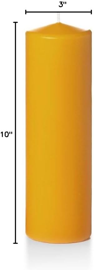 yummi 3" x 10" Harvest Gold Round Pillar Candles - 3 per Pack