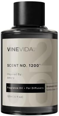 VINEVIDA [4 Fl Oz] Scent NO. 1200 Fragrance Oil for Cold Air Diffusers, Aromatic Notes of Aniseed, Incense, Balm, Patchouli & Cistus Essential Oils for Diffuser Oil Refill & Air Freshener Spray