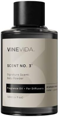 VINEVIDA [4 Fl Oz] Baby Powder Fragrance Oil for Cold Air Diffusers, Essential Oils for Diffuser Oil Refill & Air Freshener Room Spray