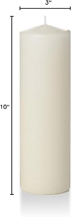 yummi 3" x 10" Ivory Round Pillar Candles - 3 per Pack