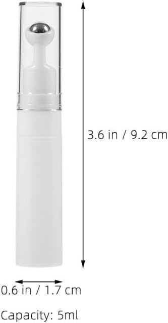 Didiseaon 4pcs Essential Oil Roller Bottle 5 ML White Refillable Perfume Container Travel Size Eye Cream Dispenser Stainless Steel Ball Skin Care Massage Tool Women Daily Morning Kit 3.6 Inches