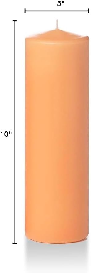 yummi 3" x 10" Peach Round Pillar Candles - 3 per Pack