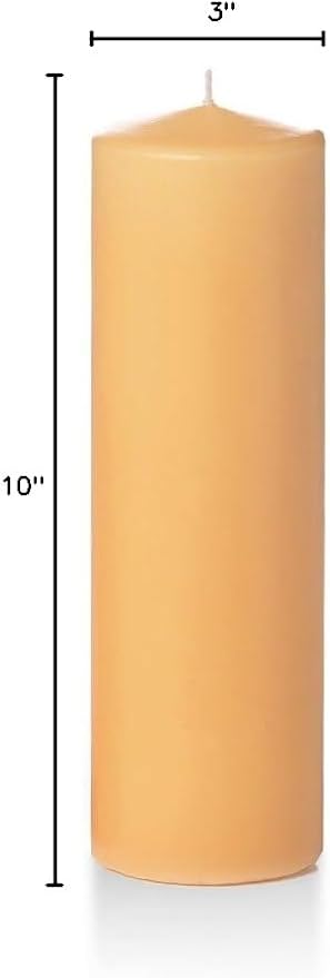 yummi 3" x 10" Caramel Round Pillar Candles - 3 per Pack