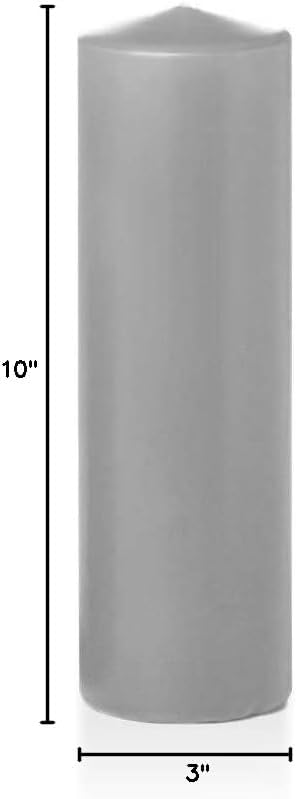 yummi 3" x 10" Light Gray Round Pillar Candles - 3 per Pack