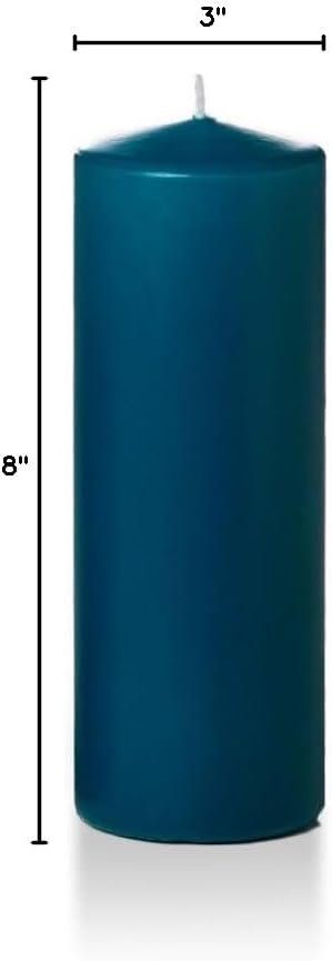 yummi 3" x 8" Sapphire Round Pillar Candles - 3 per Pack