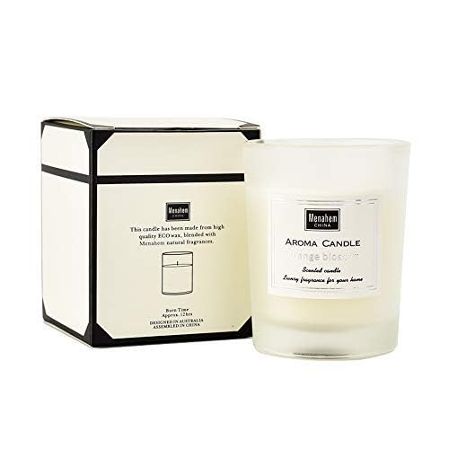 Natural Scented Candle,Aroma Candle Gift,Sea Salt&Sage Perfume,Amber Perfume,Handmade Soy Wax in Glass Jar 12 Hours,Prefect for Meditation Stress Relief Mood Boosting (White-Sea Salt&Sage)