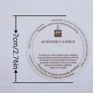 YiJiaXiang Round Scented Candle Warning Safety Stickers, Clear Labels with Candle Care Instructions, Please Remove Before Burning (50, Diameter 7cm)
