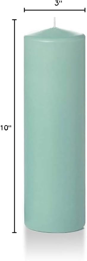 yummi 3" x 10" Blue Jade Round Pillar Candles - 3 per Pack