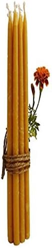 Holy Land Market Pure Beeswax Organic Hand Made Candles - Orthodox Church Candles from Jerusalem, 3/8 in Diameter