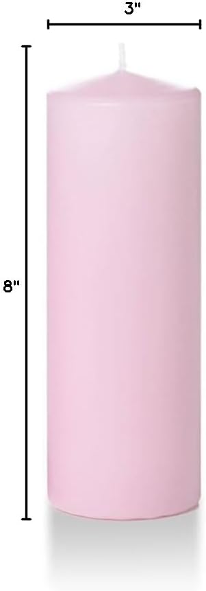 yummi 3" x 8" Blush Round Pillar Candles - 3 per Pack