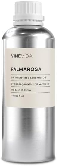 VINEVIDA Palmarosa Essential Oil - 32 oz - Undiluted - DIY Candle Scents - Bulk for Soap Making & Skin Care