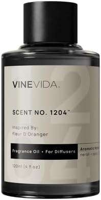 VINEVIDA [4 Fl Oz] Scent NO. 1204 Fragrance Oil for Cold Air Diffusers, Aromatic Notes of Bergamot, Citrus & White Florals Essential Oils for Diffuser Oil Refill & Air Freshener Room Spray