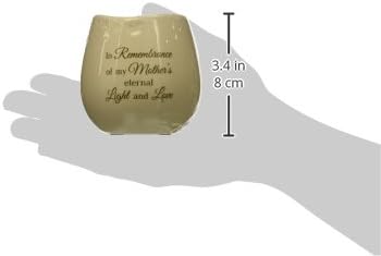Pavilion Light Your Way Memorial Ceramic Vessel - 100% Soy Wax Candle with "In Remembrance Of My Mother's Eternal Light And Love" Text, Decorative Soy Filled Candle, Scent of Tranquility, 8 oz, White