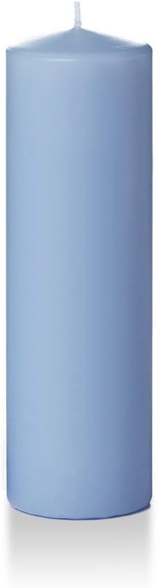 yummi 3" x 10" Periwinkle Blue Round Pillar Candles - 3 per Pack