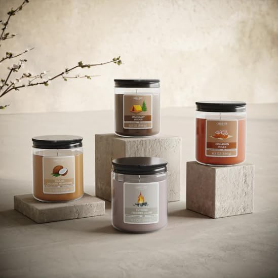 Candle-Lite 2 Pack Scented Candles, Evening Fireside Glow, 6.5 oz Jar, Proudly Poured in The USA, Aromatherapy Candle Set, Single-Wick with 40 Hours of Burn Time, Ideal Gift for Men and Women