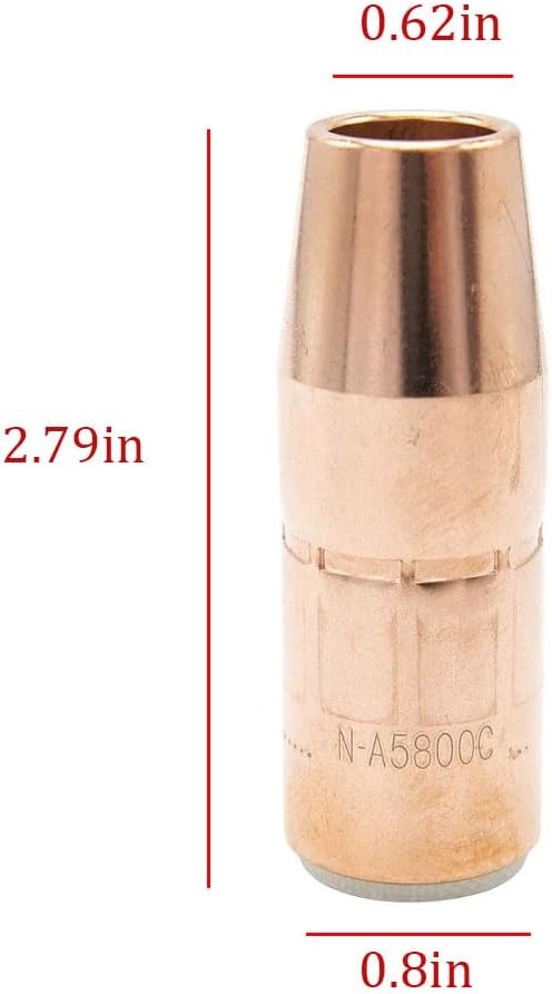 5-PK N-A5800C AccuLock S Nozzle, Large, 5/8" Bore, Flush, For Miller MDX-250 MIG GUN Fit D-MA250 Diffuser and Bernard AccuLock S Contact Tips