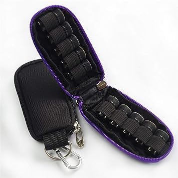Jowxsx Purple Portable Small Essential Oils Keychain Pouch Kit for 5/10/15ml Carrying Travel Bag for Oil Bottles (without bottle) Bags and Cases
