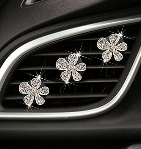 Car Decor Car Fresheners For Women Bling Accessories Air Outlet Decoration For Women Aromatherapy Air Vent Clip Charm Air Dreshener Set of 3 Flowers