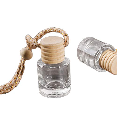 ConStore 10pcs Car Hanging Glass Pendant Perfume Aromatherapy Bottle Refillable Hanging Diffuser Air Fresher Ornament Vials