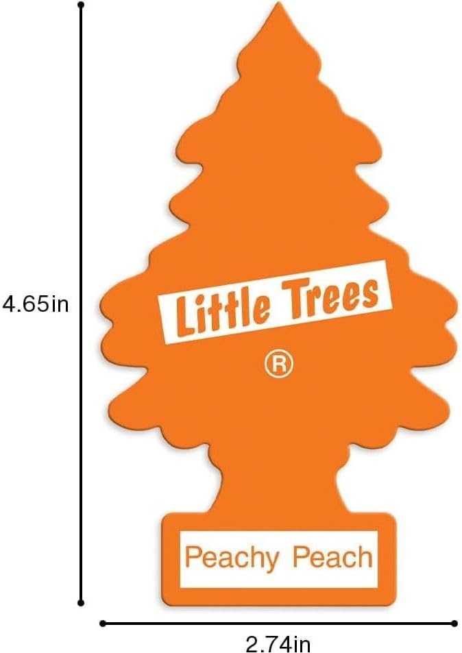 LITTLE TREES Car Air Freshener | Hanging Paper Tree for Home or Car | Peachy Peach | 3 Pack