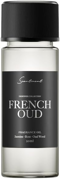 Scentiment French Oud Designer Collection Diffuser Oil – Jasmine, Rose, Oud Wood, Vanilla, Patchouli, Sandalwood Scent for Diffusers, Fragrance Oil – 0.68 fl oz (20 mL)