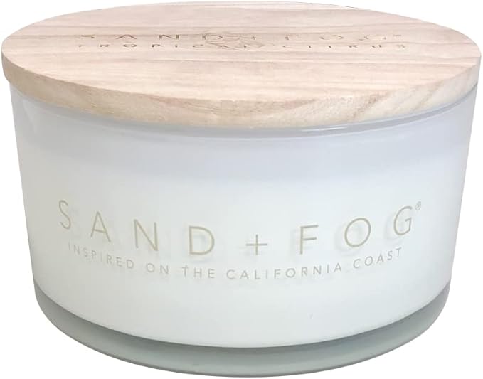 Sand + Fog Scented Candle - Tropical Citrus - Additional Scents and Sizes – 100% Cotton Lead-Free Wick - Luxury Air Freshening Jar Candles - Perfect Home Décor for Your Cocktail Table – 23 oz