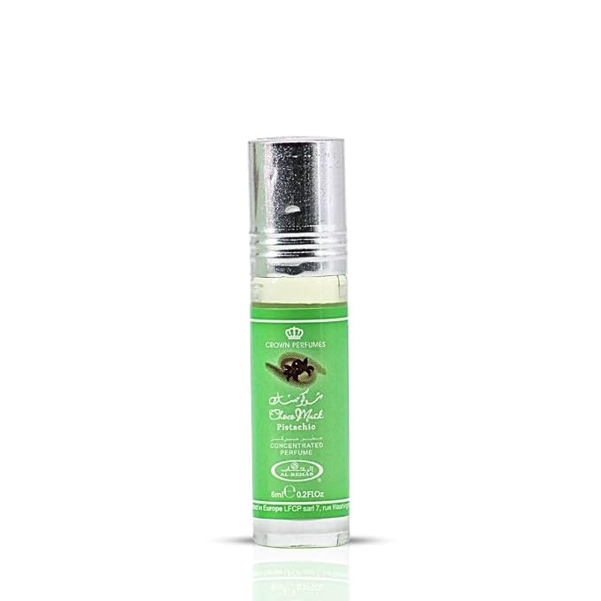 Al-Rehab Choco Musk Pistachio Perfume Oil Roll-On - 6ml (0.2 oz) | Nutty Gourmand Fragrance with Pistachio, Chocolate & Vanilla | Sweet, Creamy & Addictive | Long-Lasting Scent (Pack of 3)