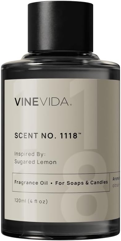 VINEVIDA [4oz] Sugared Lemon Fragrance Oil for Candle Making - Made in USA Candle Oil Scents - Scents for Soap Making