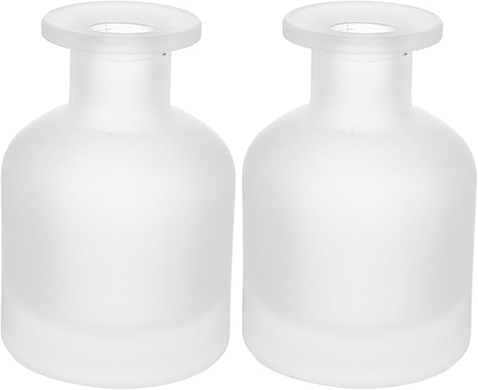 Generic 2pcs Decorative Glass Diffuser Bottles Empty Aroma Containers for Home Office Elegant Reed Diffuser Jars for Even Oil Diffusion Simple Cleaning