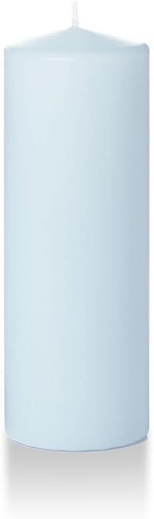 yummi 3" x 8" Ice Blue Round Pillar Candles - 3 per Pack